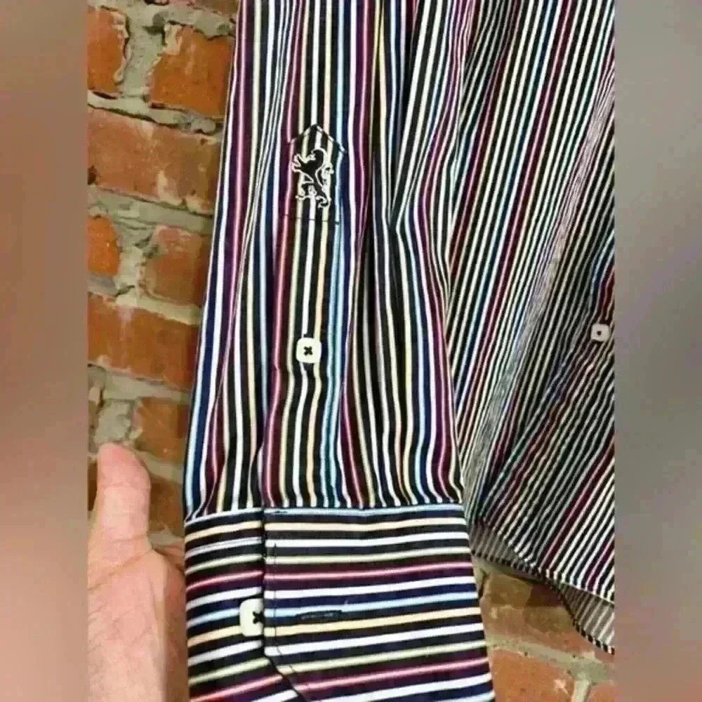 Bugatchi Striped Button Down Size‎ Medium - image 7